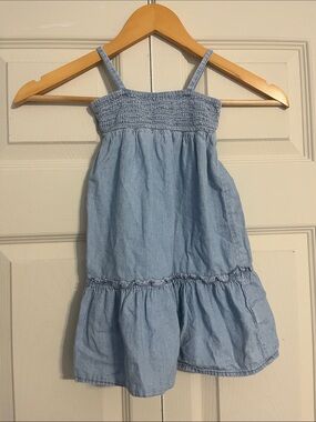 OshKosh B'gosh Light Blue Chambray Tiered Sundress